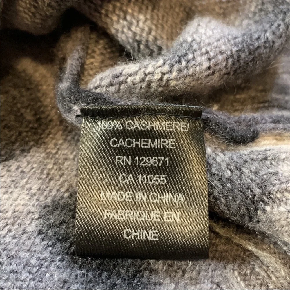 360 Cashmere Lauren Leopard Print Ombré 100% Cashmere Sweater Sz XS